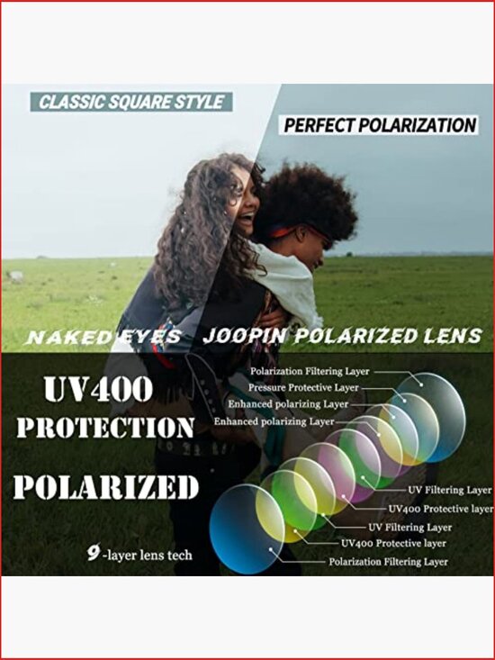 Square Polarized UV Protection Sunglasses for Men Women